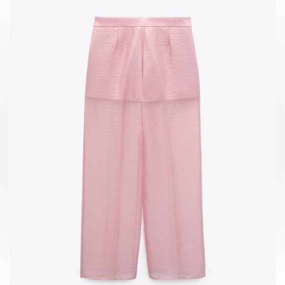 ZARA 2 PIECES SET MIXED ORGANZA BLAZER AND MIXED ORGANZA STRAIGHT LEG PANTS - Picture 13 of 16